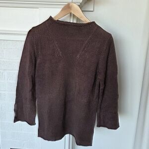 Poetry Linen Knit Wear Mock Neck Sweater UK 12 Or Medium